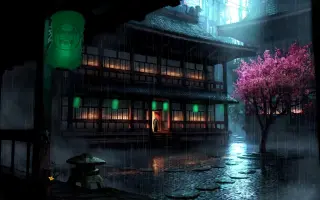 Windows电脑动态壁纸 – 动漫后院雨1080P-60K下载