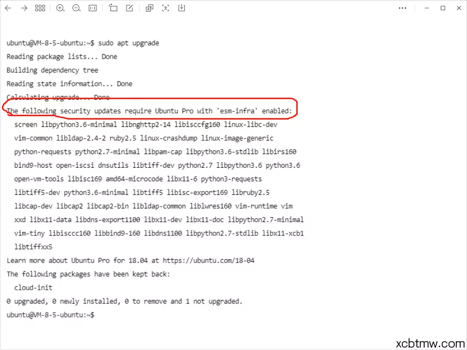 Ubuntu升级提示’The following security updates require Ubuntu Pro with ‘esm-infra’ enabled’