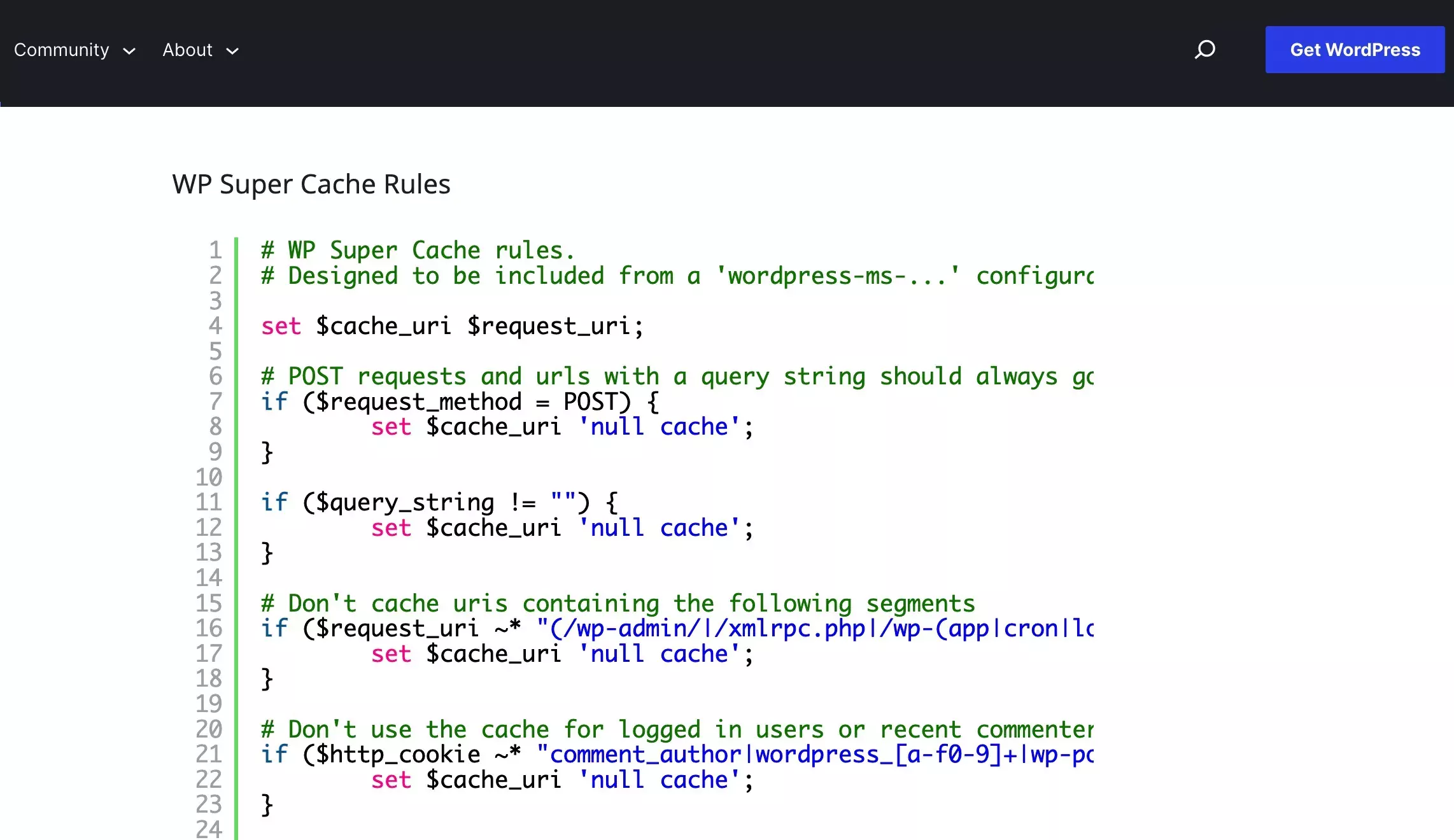 WP-Super-Cache专家模式WordPress伪静态规则配置